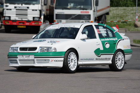 Jesper seehusen og Henriette Seehusen i Skoda Octavia.
(Foto: Motorsporten.dk)